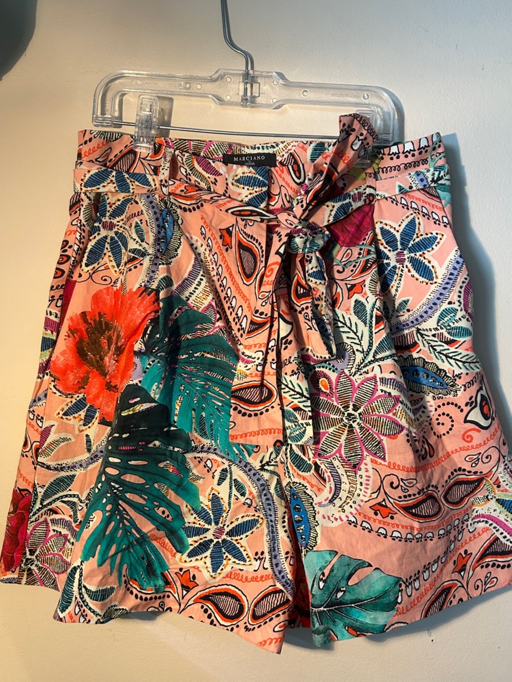 Women’s Floral Paisley Tie-Waist Shorts - Pink